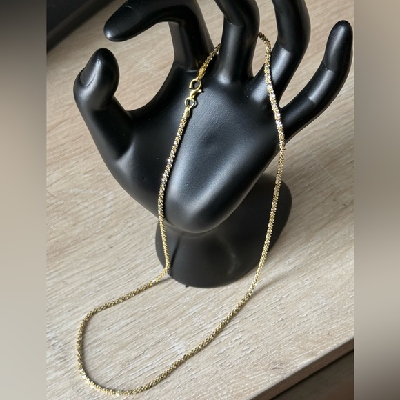 Jewelry - Elegant twisted Gold over Sterling silver Chain Necklace. 18in. NWOT